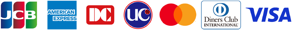 JCB・AMEX・DC・UC・MASTER・DINERS・VISA